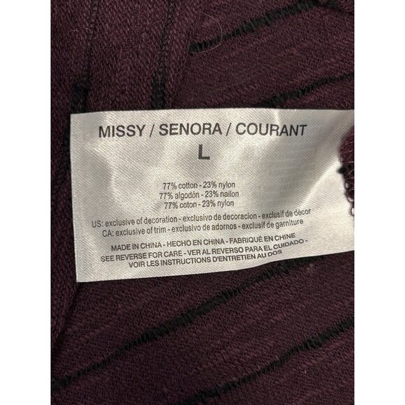 Vintage America Blues Purple Textured Knit Lace-Up Tunic Top Women’s Large - Picture 9 of 14